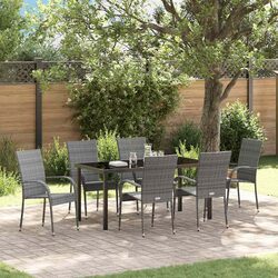 Concise 7-Piece Outdoor Dining Set in Grey
