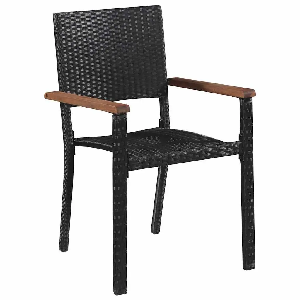 Garden Dining Set 5 Piece Outdoor Furniture Black Steel Frame Rattan Seating