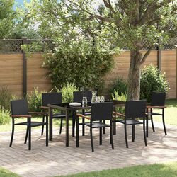 Concise 7 Piece Outdoor Dining Set with Steel Frame