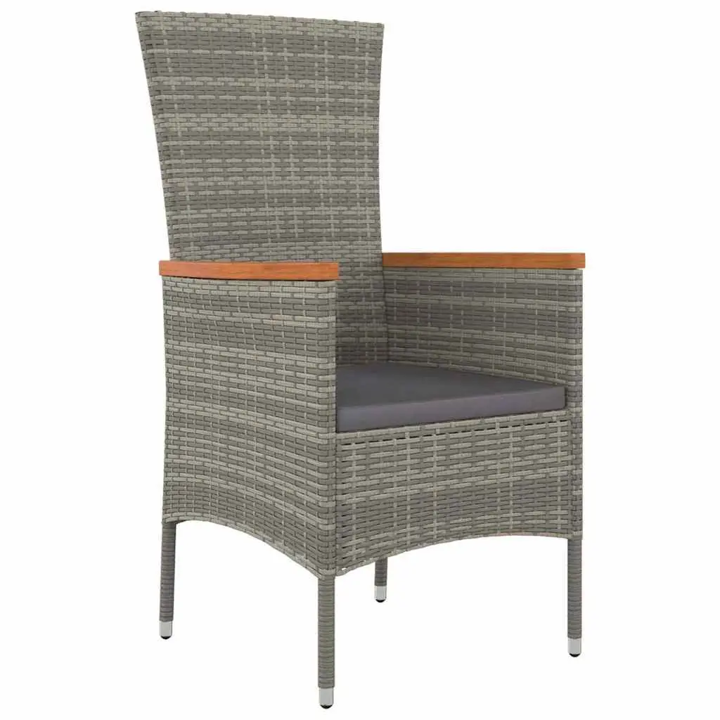 Garden Dining Set 3 Piece Outdoor Lounge Furniture Patio Grey Steel Frame Glass