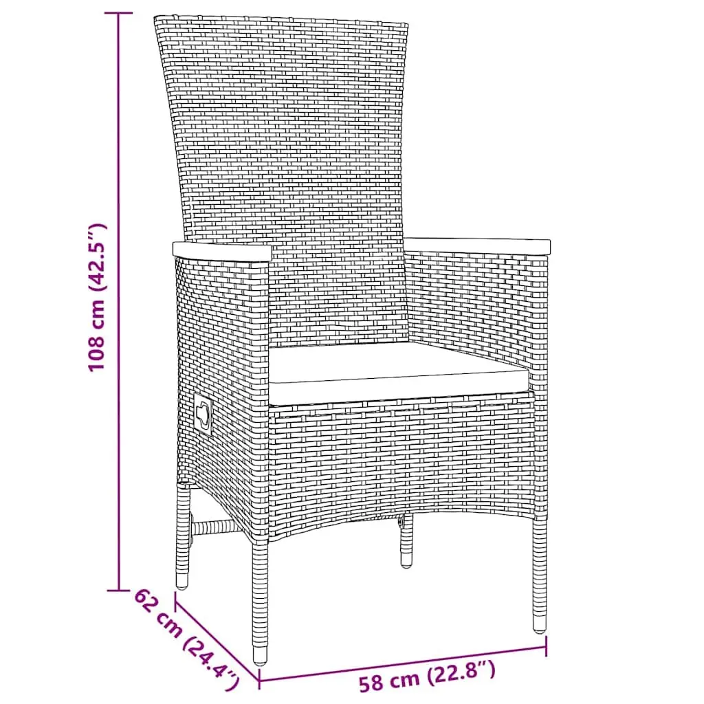 Garden Dining Set 5 Piece Outdoor Furniture Grey Steel Frame Glass Top Rattan