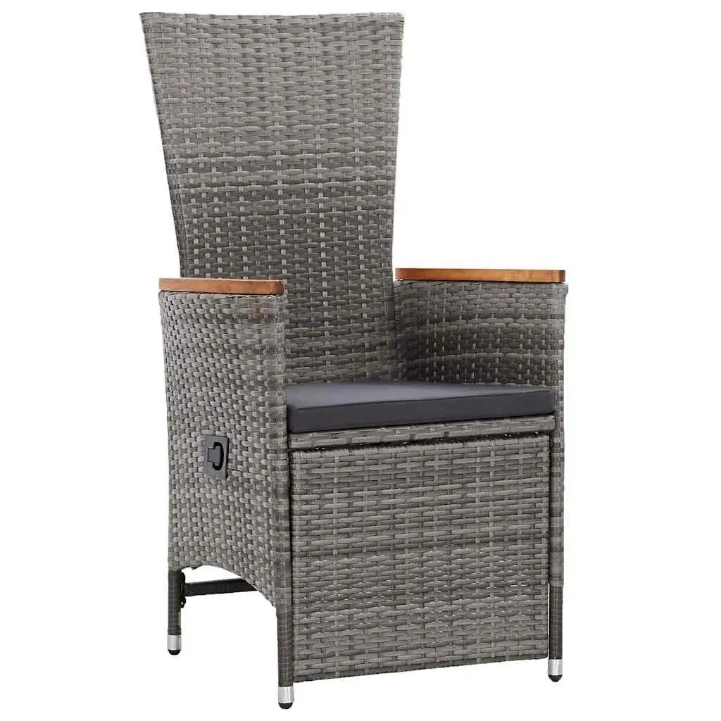 Garden Dining Set Grey 5 Piece Outdoor Furniture Poly Rattan Patio Seating