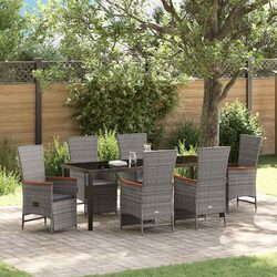 Concise 7-Piece Garden Dining Set with Essential Features
