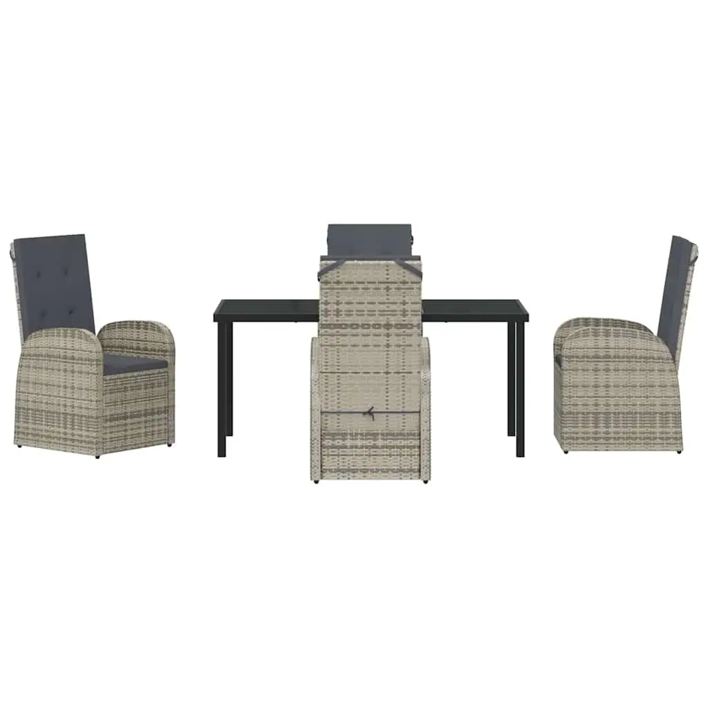 Garden Dining Set Grey 5 Piece Outdoor Furniture Poly Rattan Chair Table