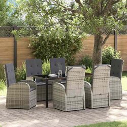 Concise and Stylish 7-Piece Garden Dining Set - Grey