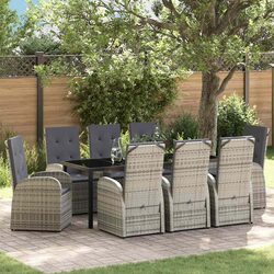 Efficient 9-Piece Outdoor Dining Set in Grey