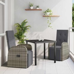 Concise Outdoor Dining Set - 3 Pieces in Grey