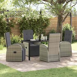 Modern Grey Garden Dining Set – 5 Pieces