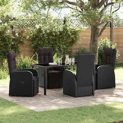 5-Piece Black Patio Dining Set for Effortless Style