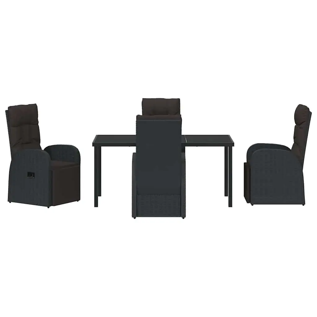 Outdoor Dining Set 5 Pieces Black Garden Furniture Patio Table Chairs