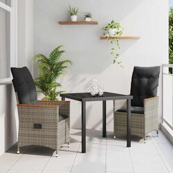 Compact Grey Outdoor Dining Set 3-Piece