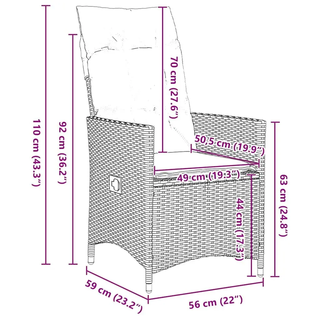 Grey Outdoor Dining Set 3-Piece