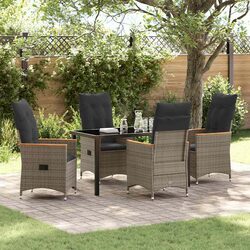 Compact and Stylish Grey 5pc Garden Dining Set