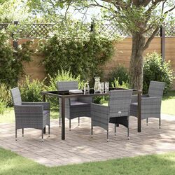 Compact and Elegant 5-Piece Grey Outdoor Dining Set