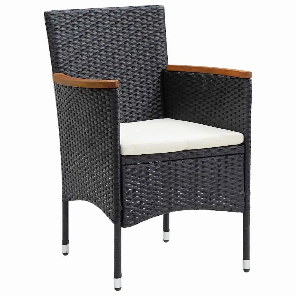 Garden Dining Set Black 5 Piece Outdoor Furniture Patio Seating Table Chair