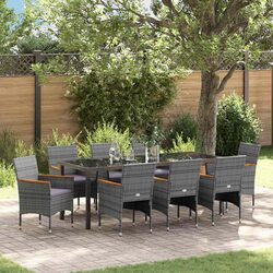 Compact 9-Piece Outdoor Dining Set for Cozy Spaces