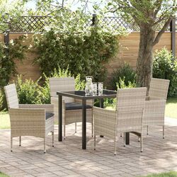 5 Piece Light Grey Dining Set for Your Outdoor Haven