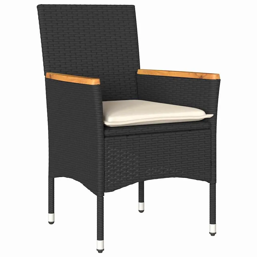 Garden Dining Set 5 Piece Outdoor Furniture Poly Rattan Tempered Glass Table