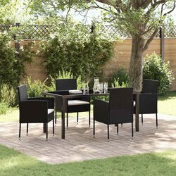 Compact 5 Piece Black Dining Set for Outdoors