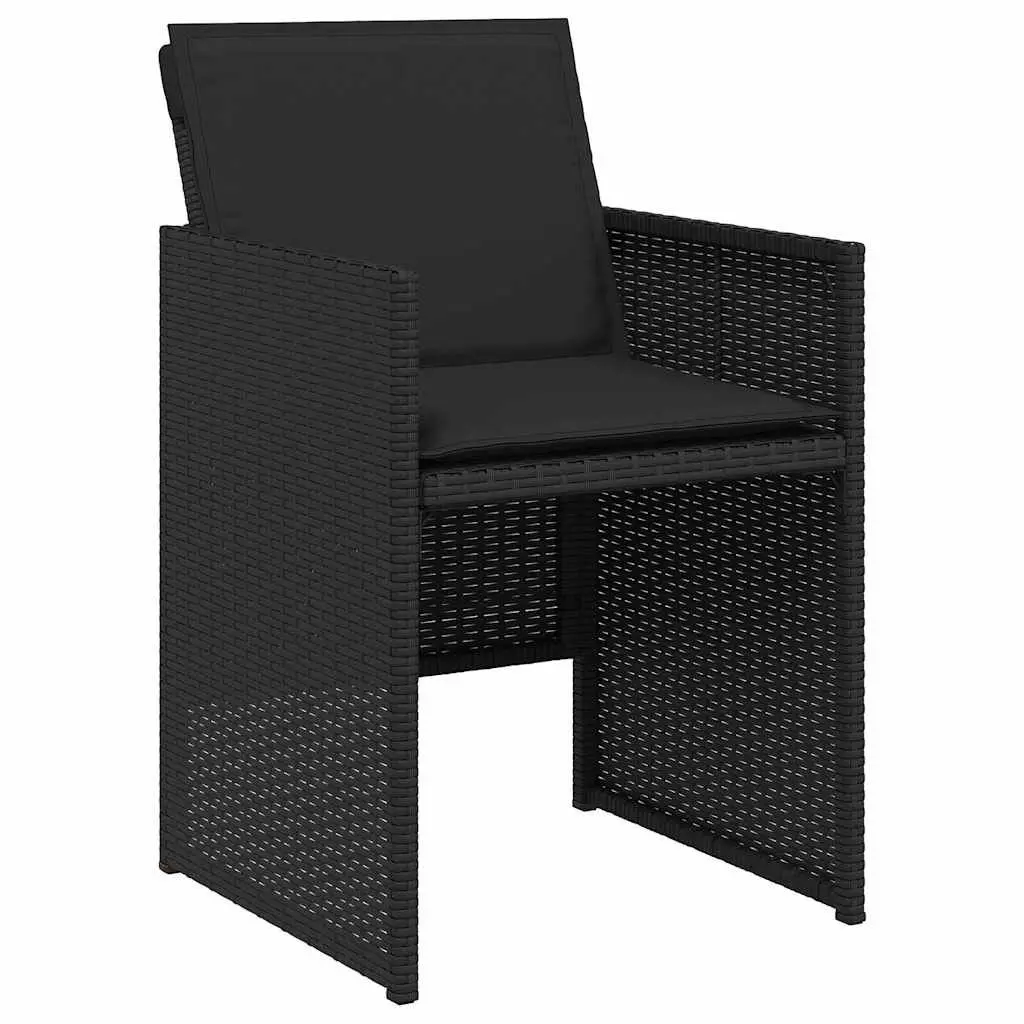 Garden Dining Set 5 Pieces Black Outdoor Furniture Patio Table Chairs Cushions