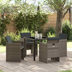 Compact 5-Piece Grey Dining Set for Garden Use