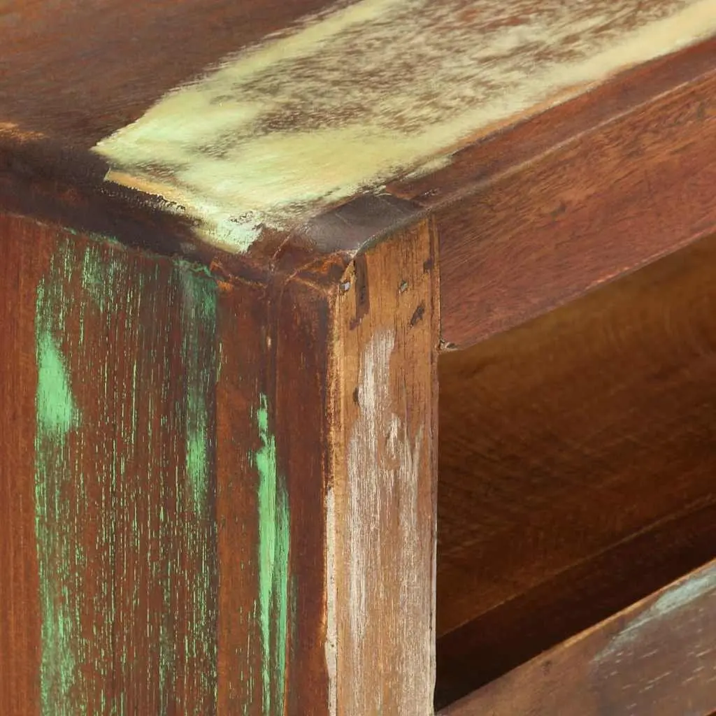 TV Cabinet Multicolour 110x30x40 cm Solid Reclaimed Wood Storage Unit with 3 Drawers and 1 Shelf
