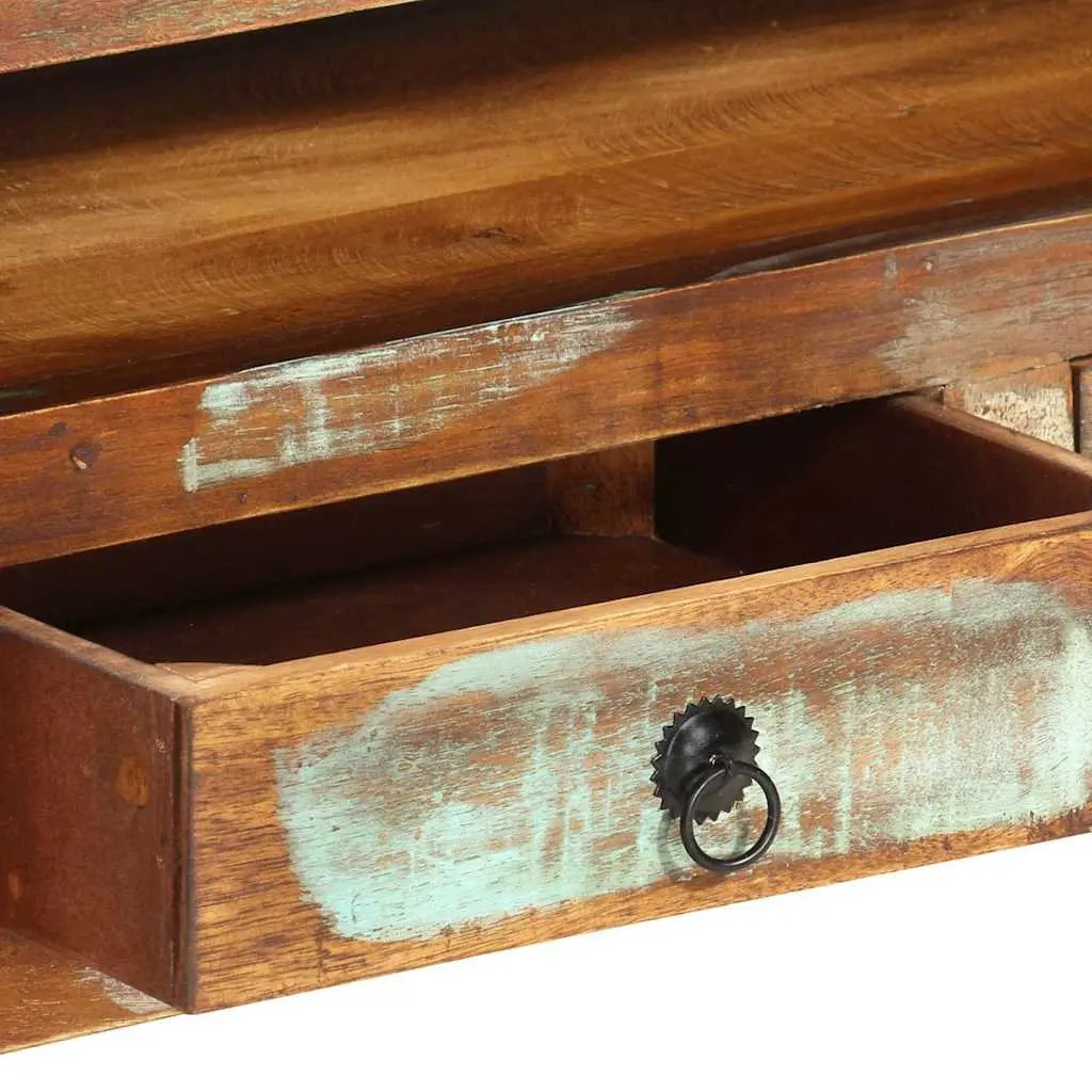 TV Cabinet Multicolour 110x30x40 cm Solid Reclaimed Wood Storage Unit with 3 Drawers and 1 Shelf