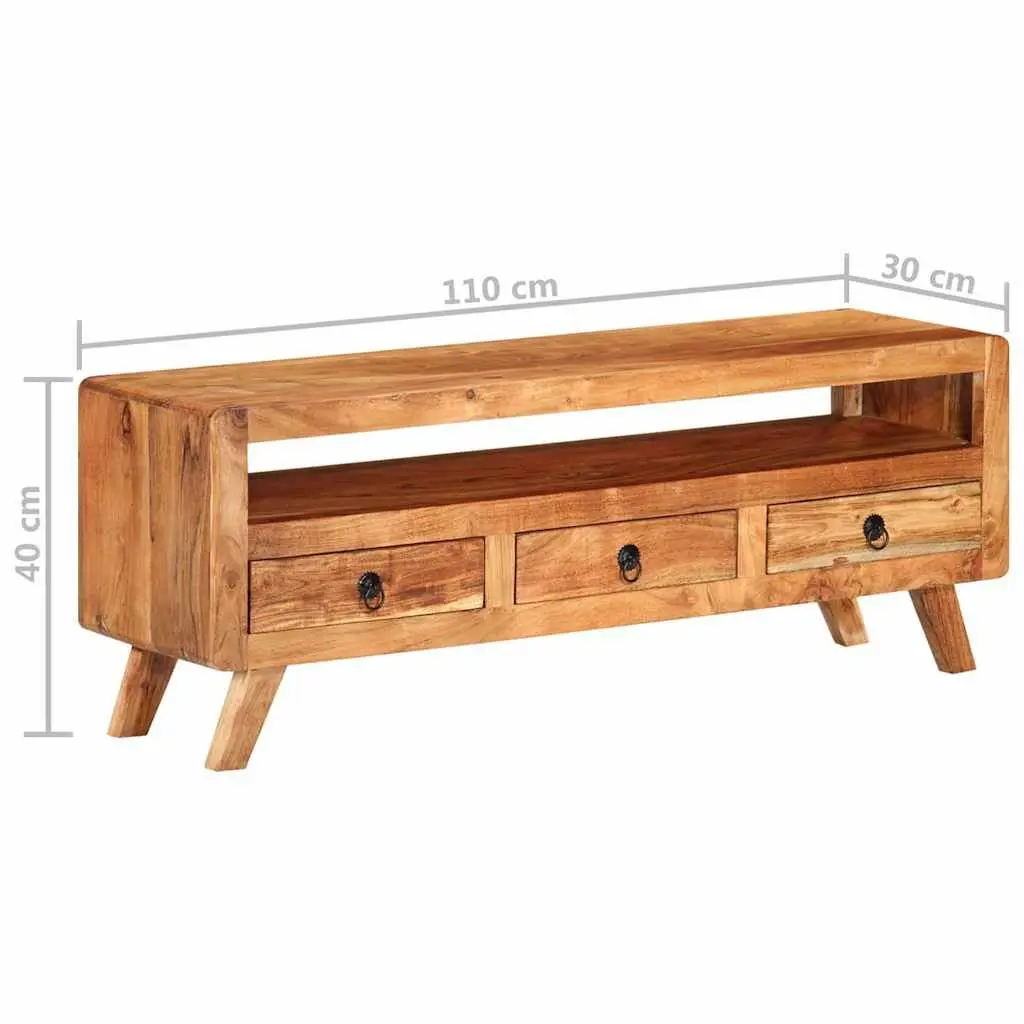 Brown TV Cabinet in Solid Acacia Wood
