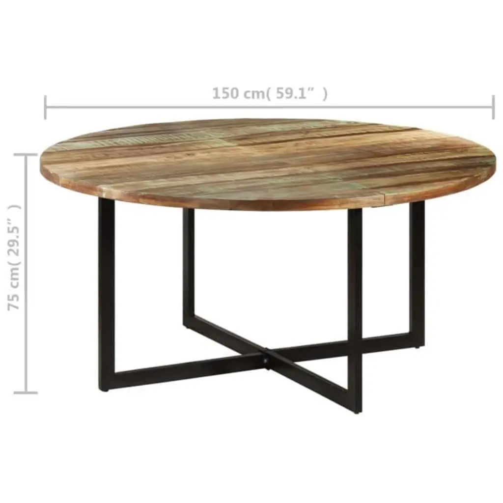 Dining Table 150x75 cm Solid Reclaimed Wood Kitchen Room Furniture Brown