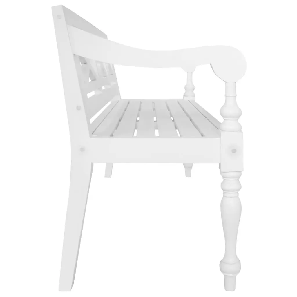 Wooden Storage Bench White 123cm Indoor Seating with Curved Armrests for Entryway and Hallway