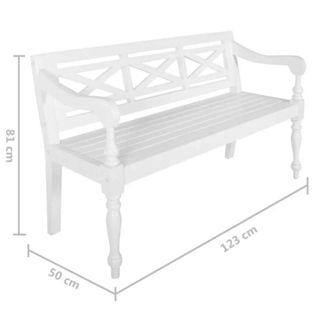 Wooden Storage Bench White 123cm Indoor Seating with Curved Armrests for Entryway and Hallway