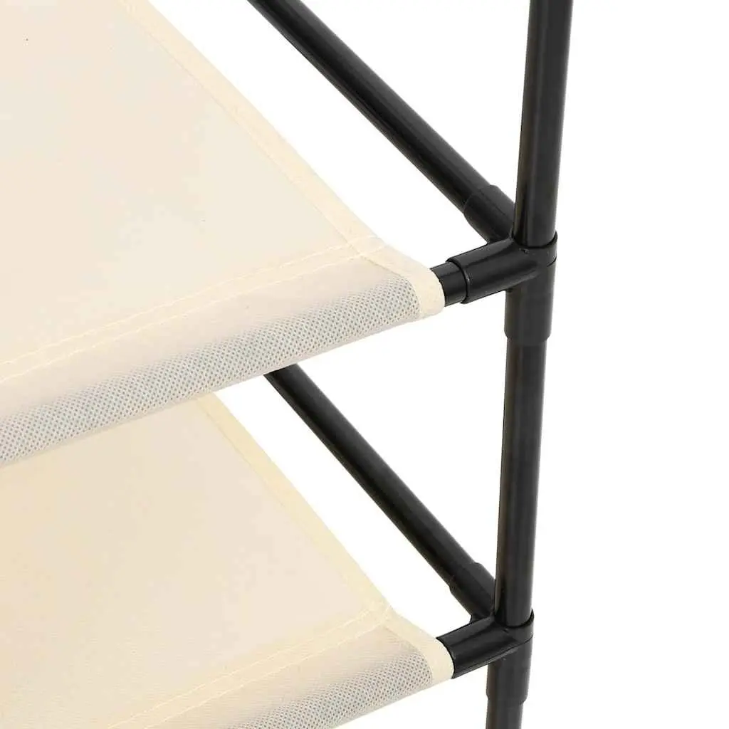 Storage Cabinet Cream 6 Drawer Organiser Steel Frame Fabric Drawers