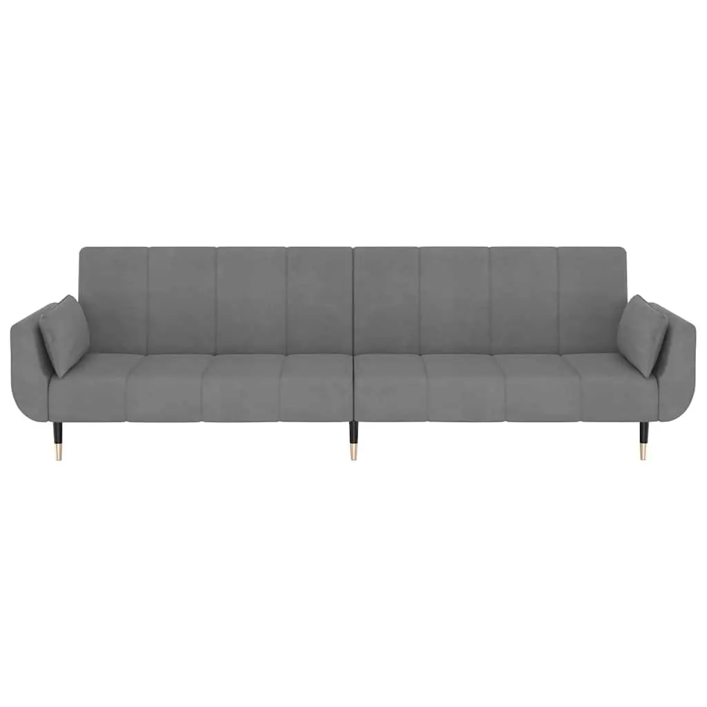 Convertible Sofa Bed Grey Adjustable Backrest 2 Seater