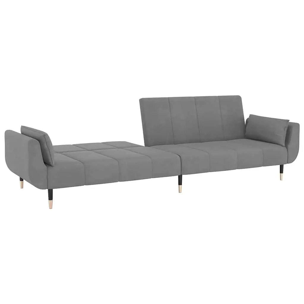 Convertible Sofa Bed Grey Adjustable Backrest 2 Seater