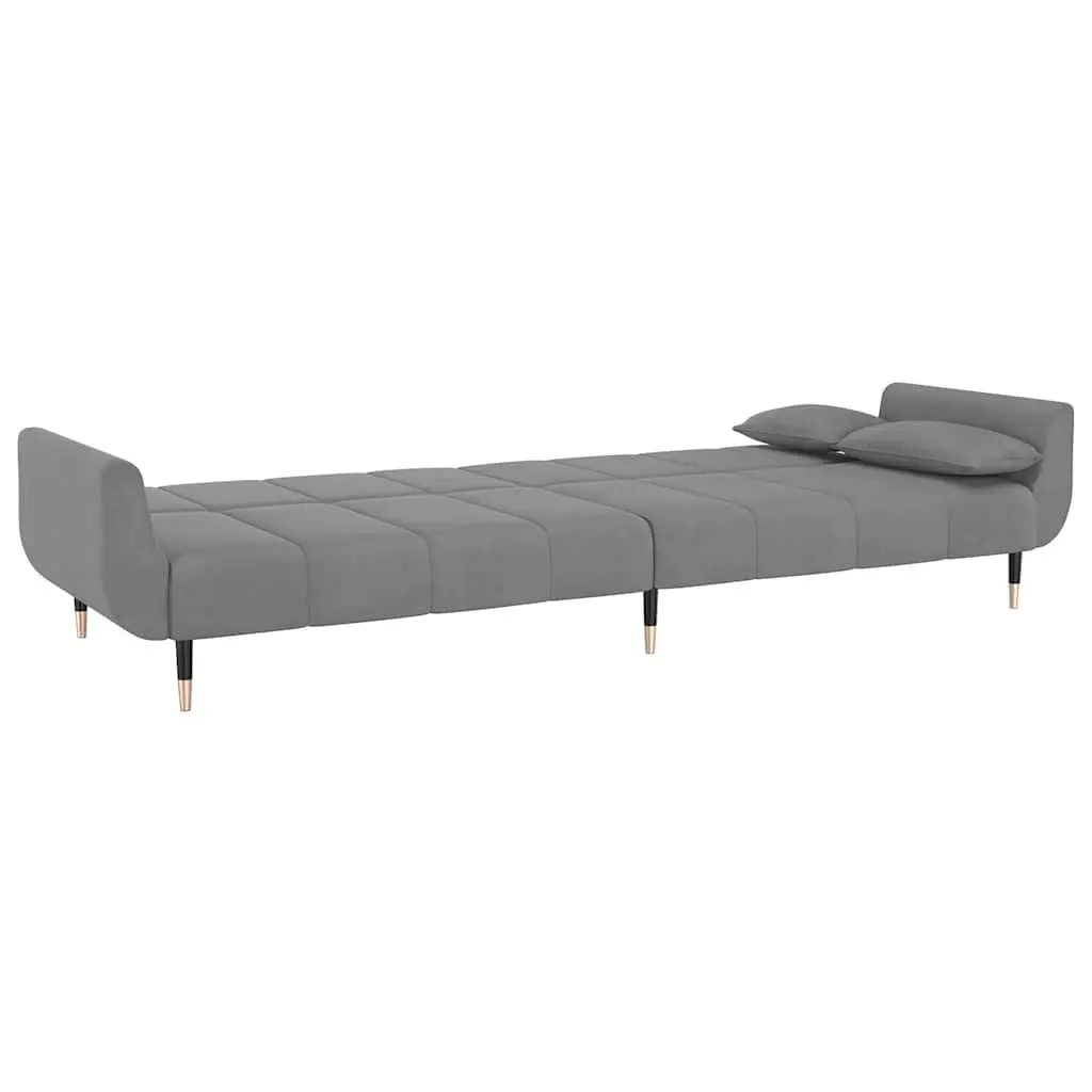 Convertible Sofa Bed Grey Adjustable Backrest 2 Seater