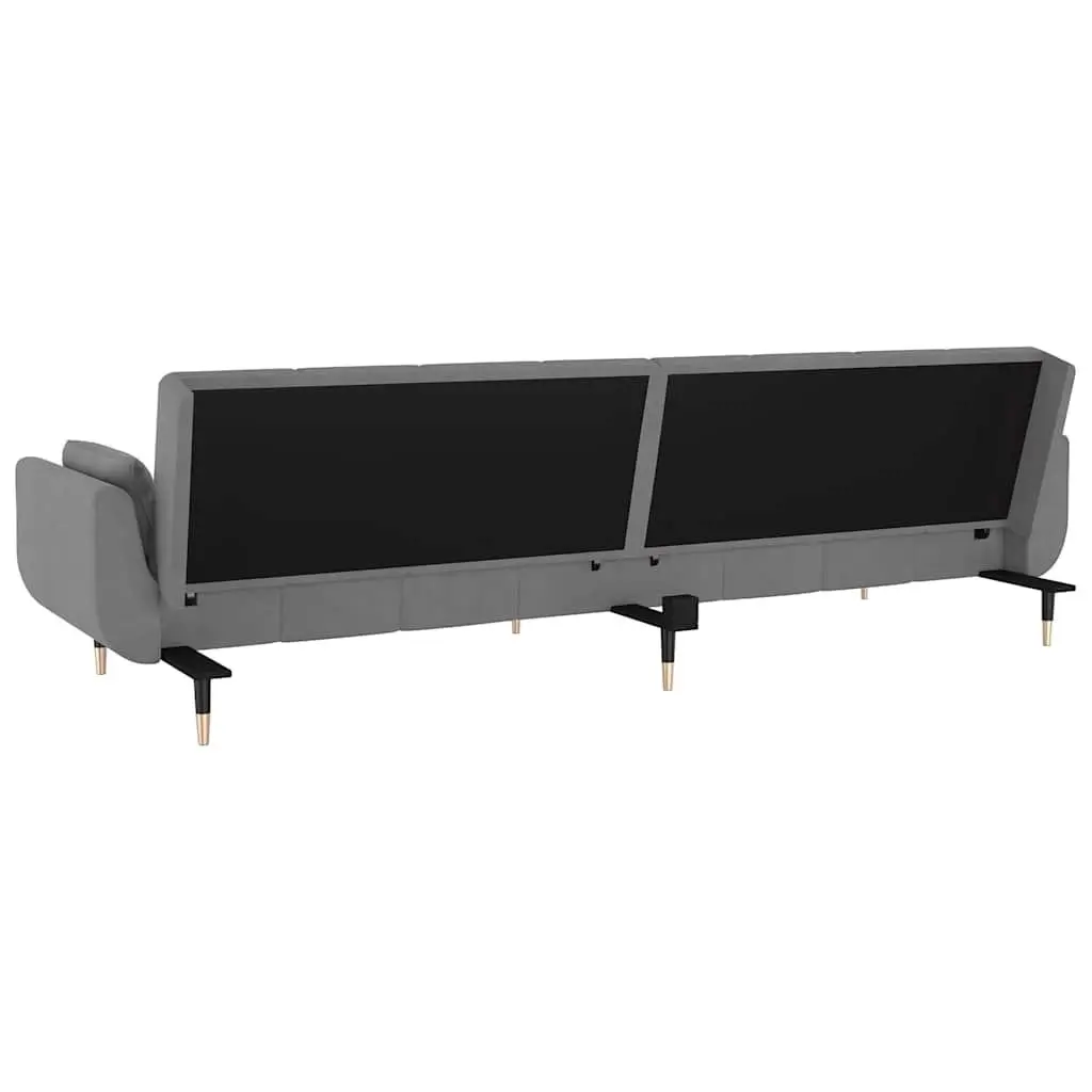 Convertible Sofa Bed Grey Adjustable Backrest 2 Seater
