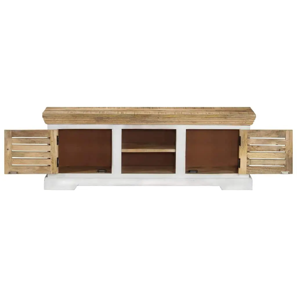 TV Cabinet Brown 110x30x40 cm Solid Mango Wood Handmade Storage Sideboard
