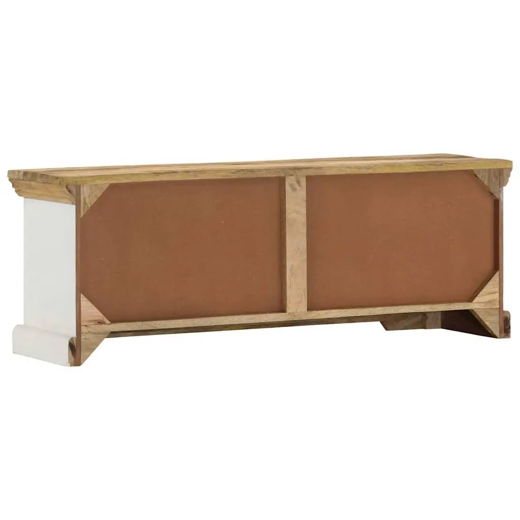 TV Cabinet Brown 110x30x40 cm Solid Mango Wood Handmade Storage Sideboard