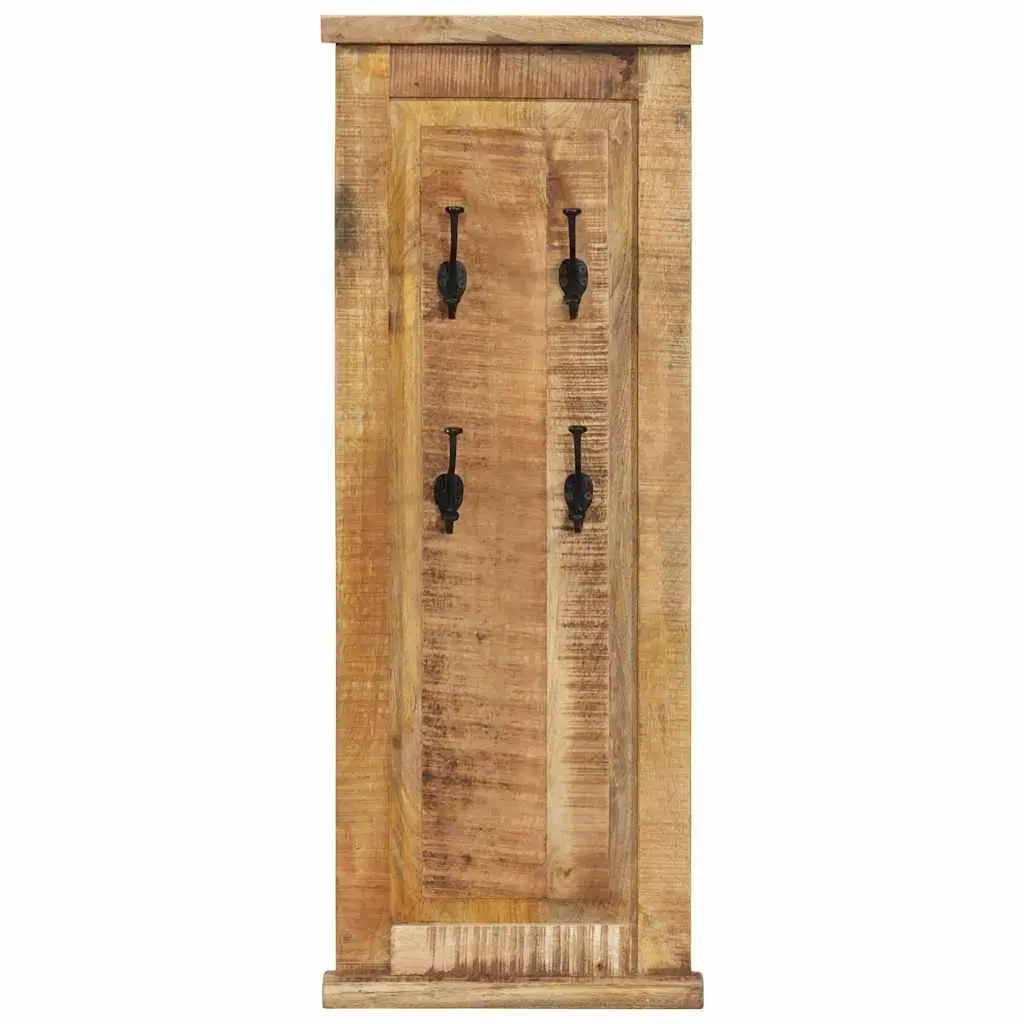 Coat Racks Brown 2 Pieces Solid Wood Wall-Mounted Retro Hooks