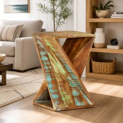 Compact Side Table 35x35x55 cm, Unique Design