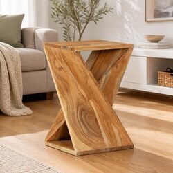 Solid Wood Acacia Side Table 35x35x55 cm