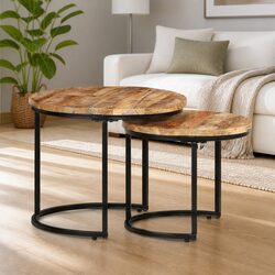 Concise and Stylish Nesting Tables - Solid Wood Design