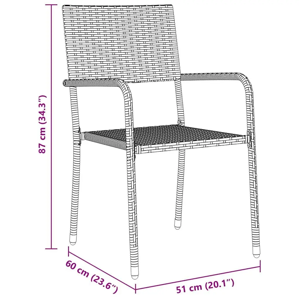 Garden Dining Set 5 Piece Outdoor Furniture Grey Poly Rattan with Cushion