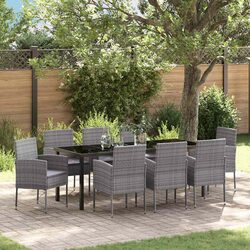 Concise 9-Piece Garden Dining Set for Outdoor Use