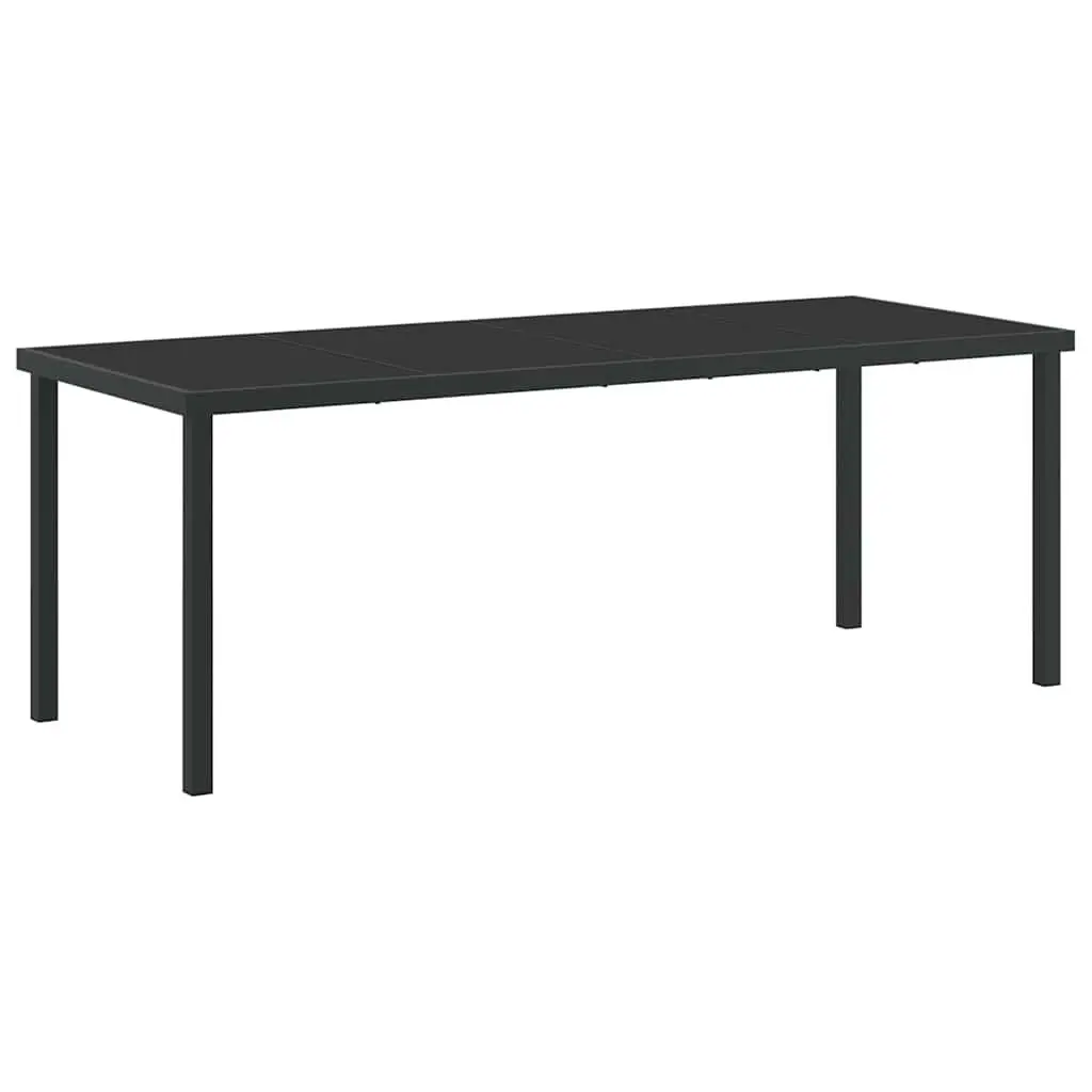 7-Piece Black Rattan Dining Set for Outdoors