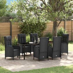 Concise 7-Piece Outdoor Dining Set with Cushions