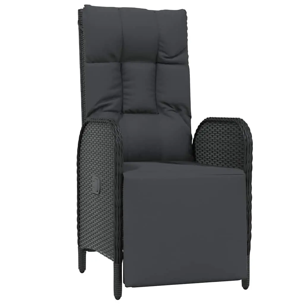 Black Garden Dining Set with Cushions