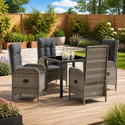 Compact 5-Piece Outdoor Dining Set with Ergonomic Design