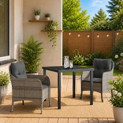 Sleek Garden Dining Set with Cushions