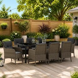 Grey 9-Piece Garden Dining Set: The Perfect Choice